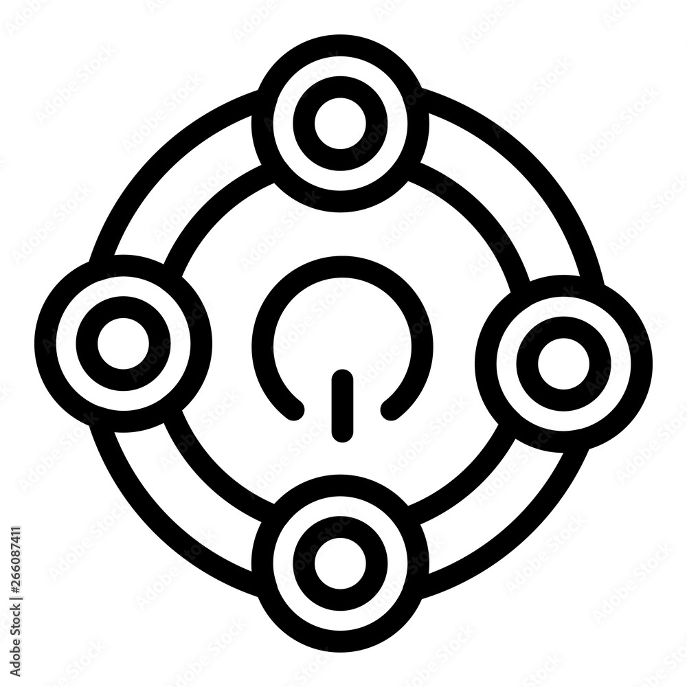 Poster wireless speaker top view icon. outline wireless speaker top view vector icon for web design isolate