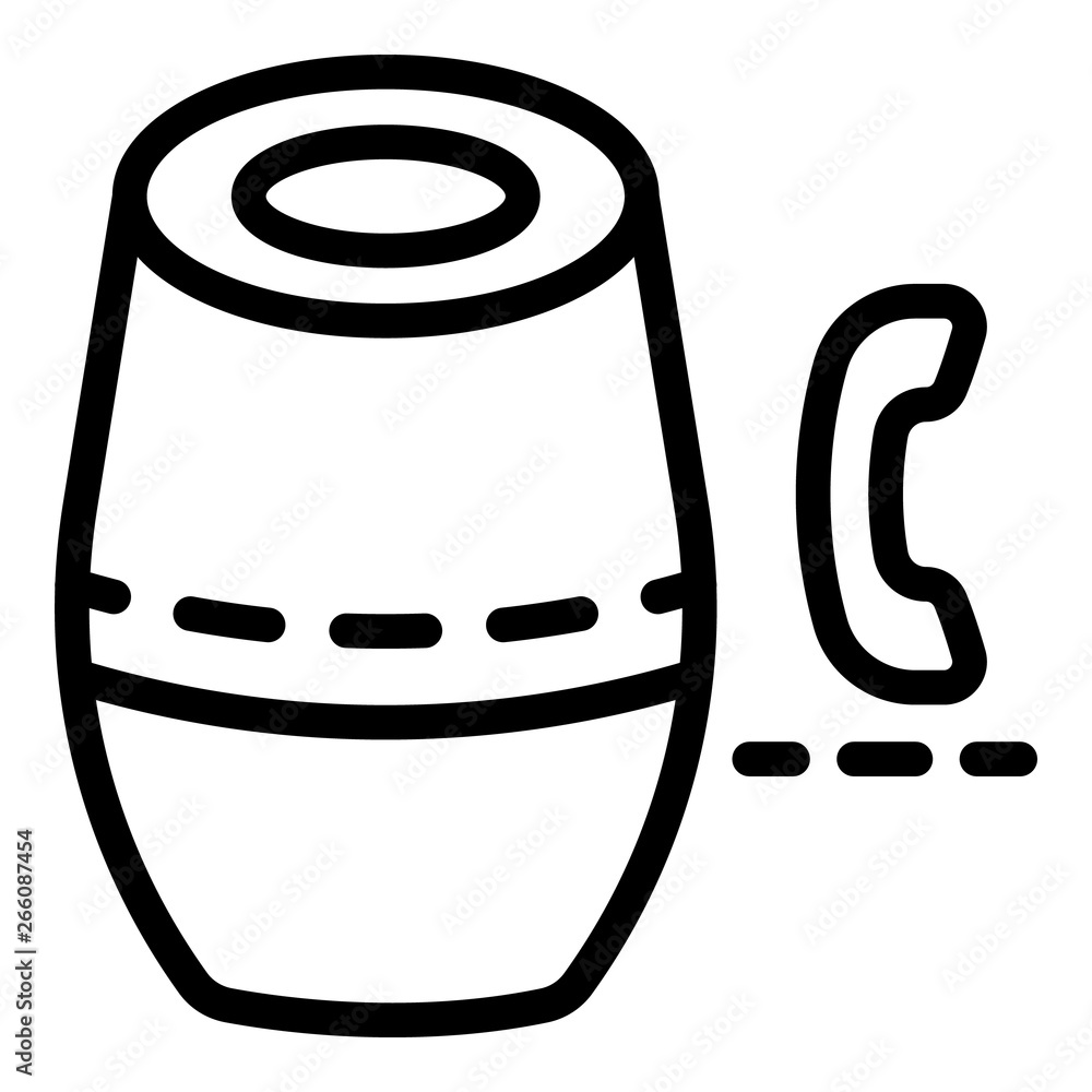 Poster wireless speaker phone call icon. outline wireless speaker phone call vector icon for web design iso