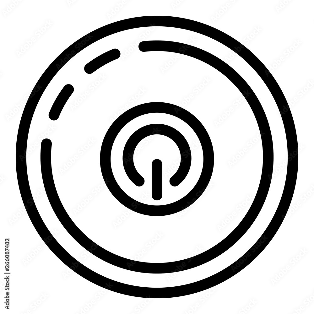 Poster smart speaker top view icon. outline smart speaker top view vector icon for web design isolated on w