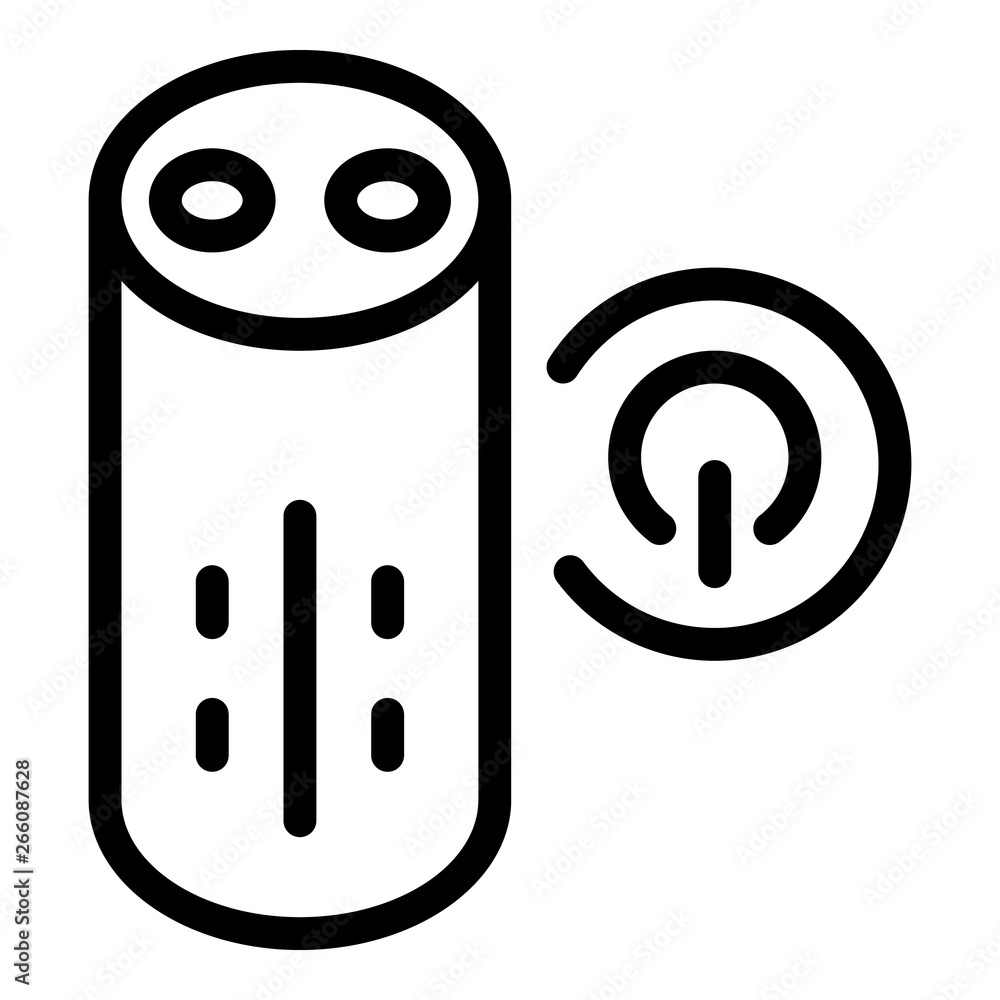 Poster smart speaker power button icon. outline smart speaker power button vector icon for web design isola