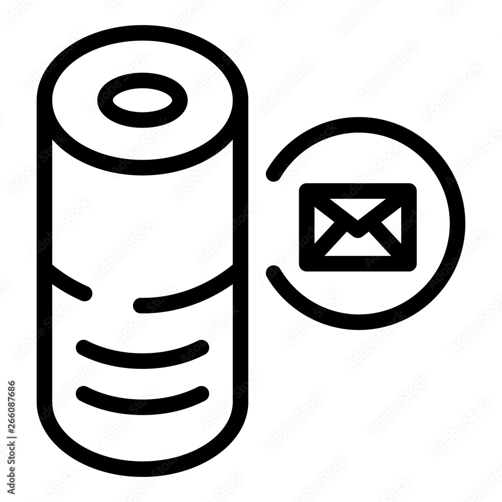 Poster Smart speaker envelope icon. Outline smart speaker envelope vector icon for web design isolated on white background