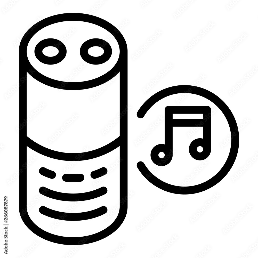 Poster smart speaker music icon. outline smart speaker music vector icon for web design isolated on white b