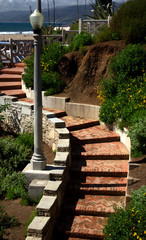 Winding Stairway Near a Beach