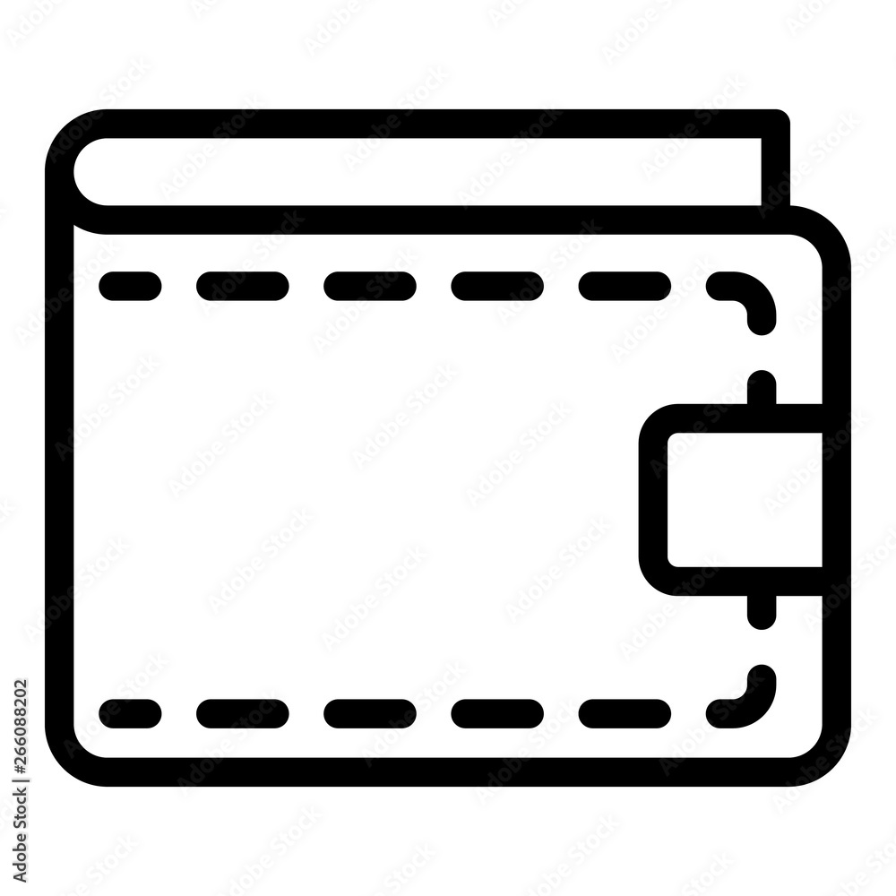 Poster stitched wallet icon. outline stitched wallet vector icon for web design isolated on white backgroun