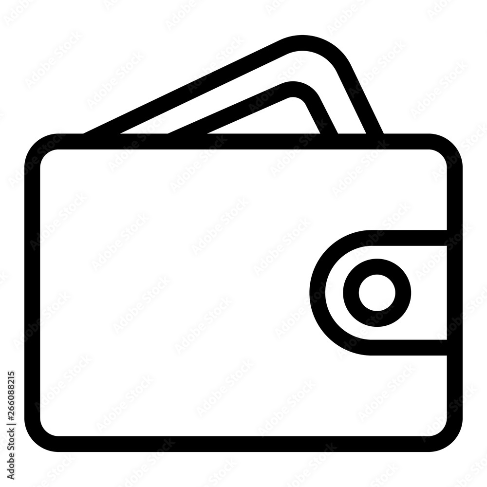 Poster wallet with card icon. outline wallet with card vector icon for web design isolated on white backgro