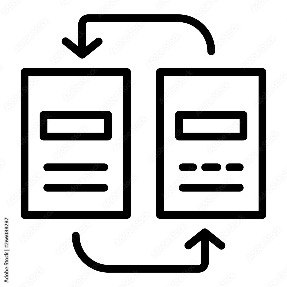 Poster reorganization of documents icon. outline reorganization of documents vector icon for web design iso