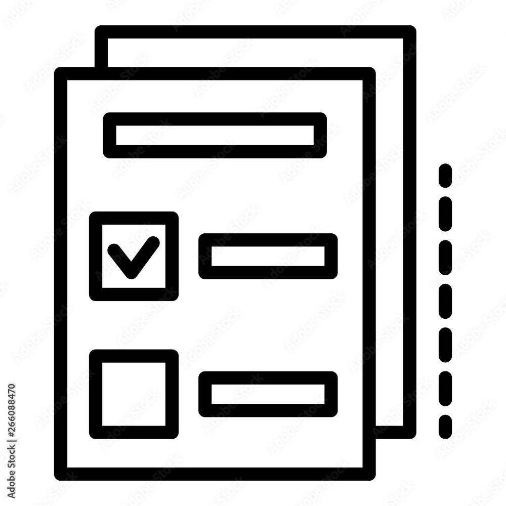 Poster archive check sheet icon. outline archive check sheet vector icon for web design isolated on white b