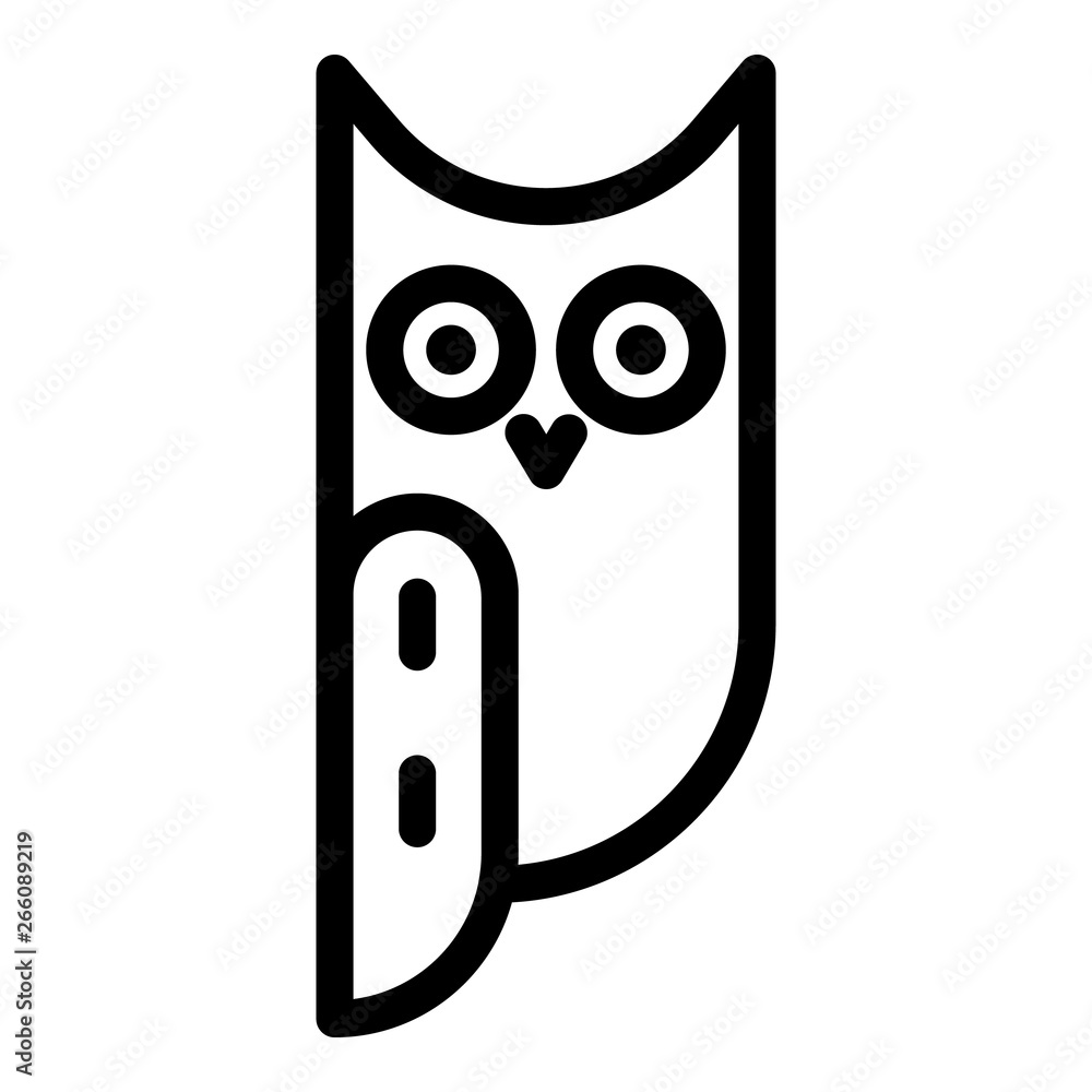 Aufkleber long eared owl side view icon. outline long eared owl side view vector icon for web design isolated 