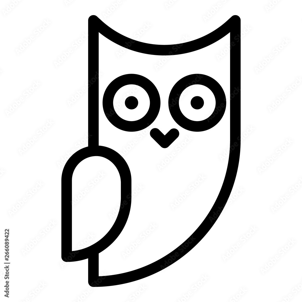 Poster little owl side view icon. outline little owl side view vector icon for web design isolated on white