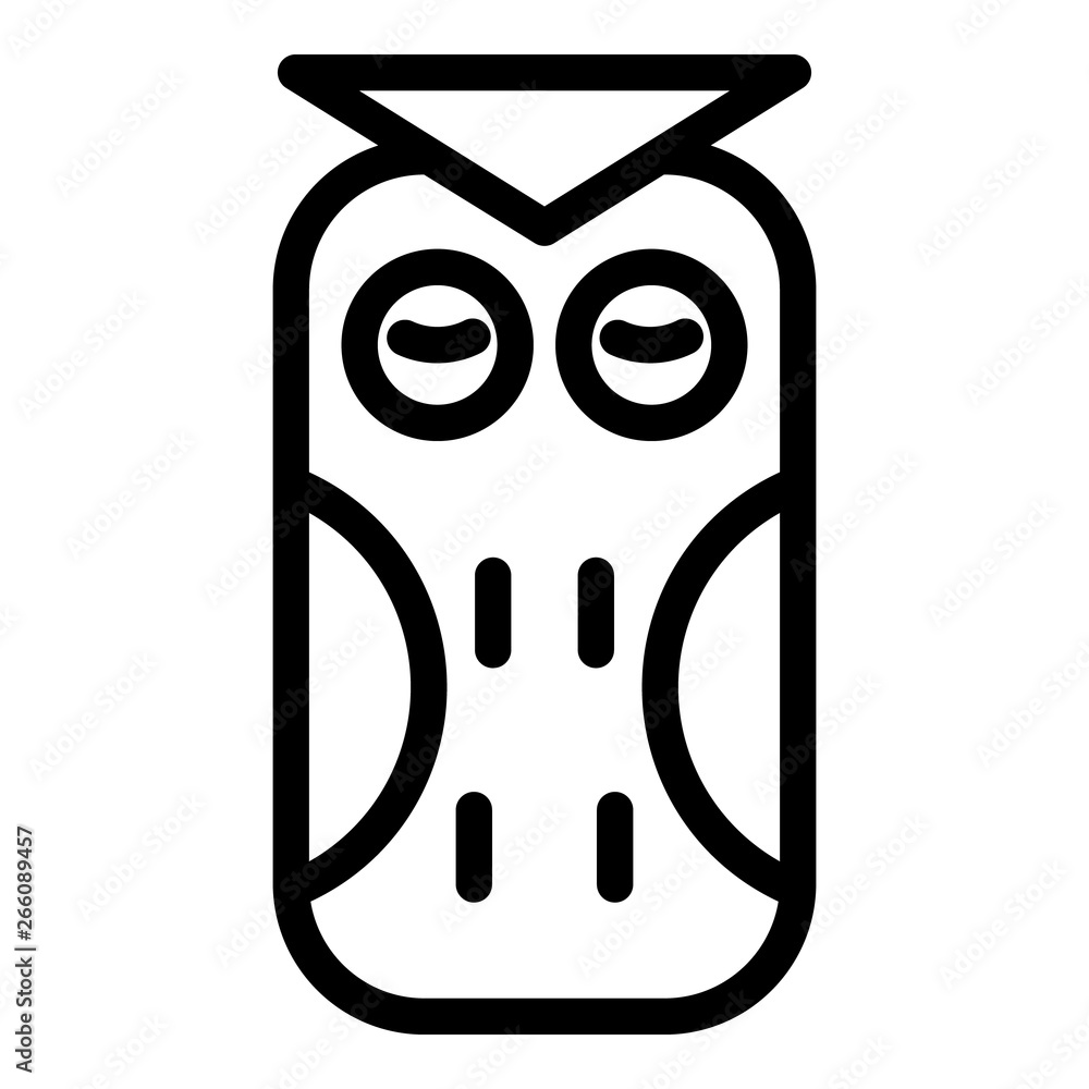 Poster sleeping owl front view icon. outline sleeping owl front view vector icon for web design isolated on
