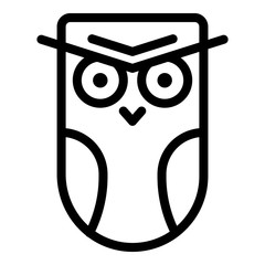 Angry owl icon. Outline angry owl vector icon for web design isolated on white background
