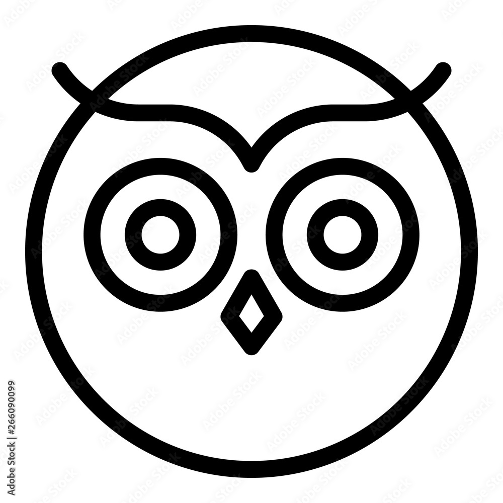 Poster round owl face icon. outline round owl face vector icon for web design isolated on white background