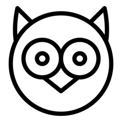 Round owl head icon. Outline round owl head vector icon for web design isolated on white background