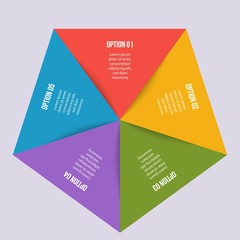 Circle chart, Geometric infographic with triangle shape