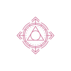 decorative compass vector logo design