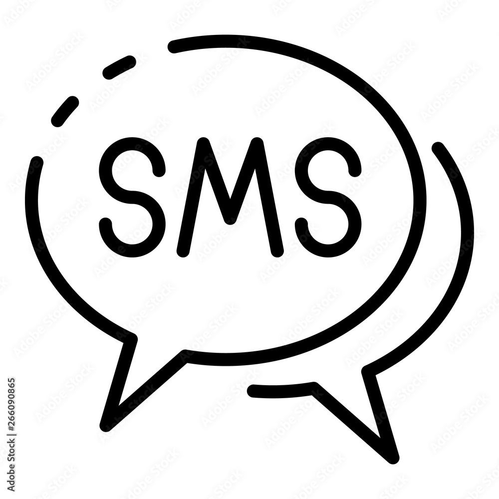 Poster sms bubbles icon. outline sms bubbles vector icon for web design isolated on white background