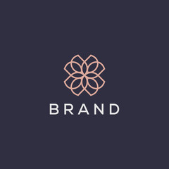 decorative flower vector logo design