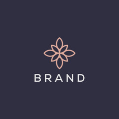 decorative flower vector logo design