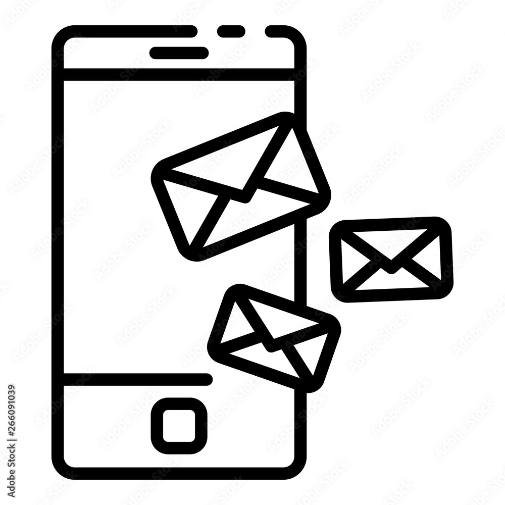 Poster telephone letters icon. outline telephone letters vector icon for web design isolated on white backg