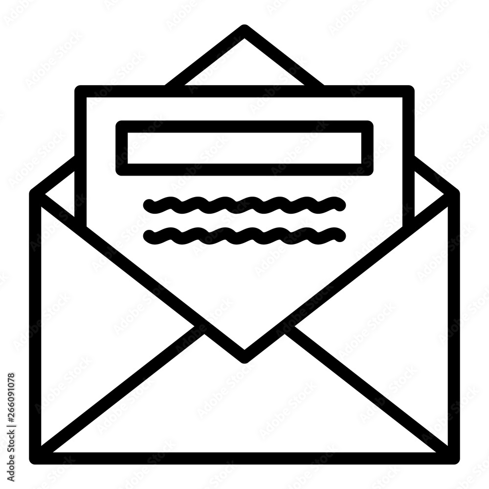 Aufkleber letter in envelope icon. outline letter in envelope vector icon for web design isolated on white bac