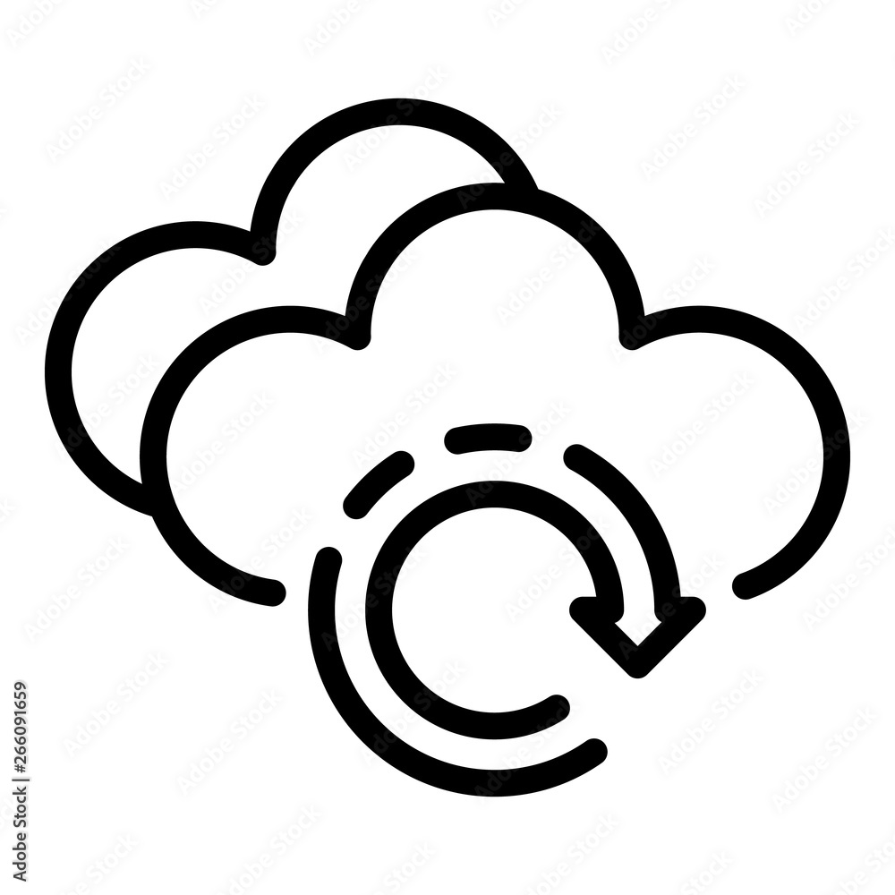 Poster cloud sync icon. outline cloud sync vector icon for web design isolated on white background