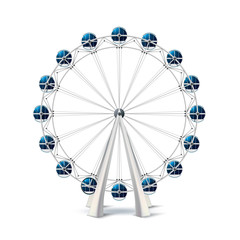 Vector realistic ferris wheel london eye carousel - obrazy, fototapety, plakaty