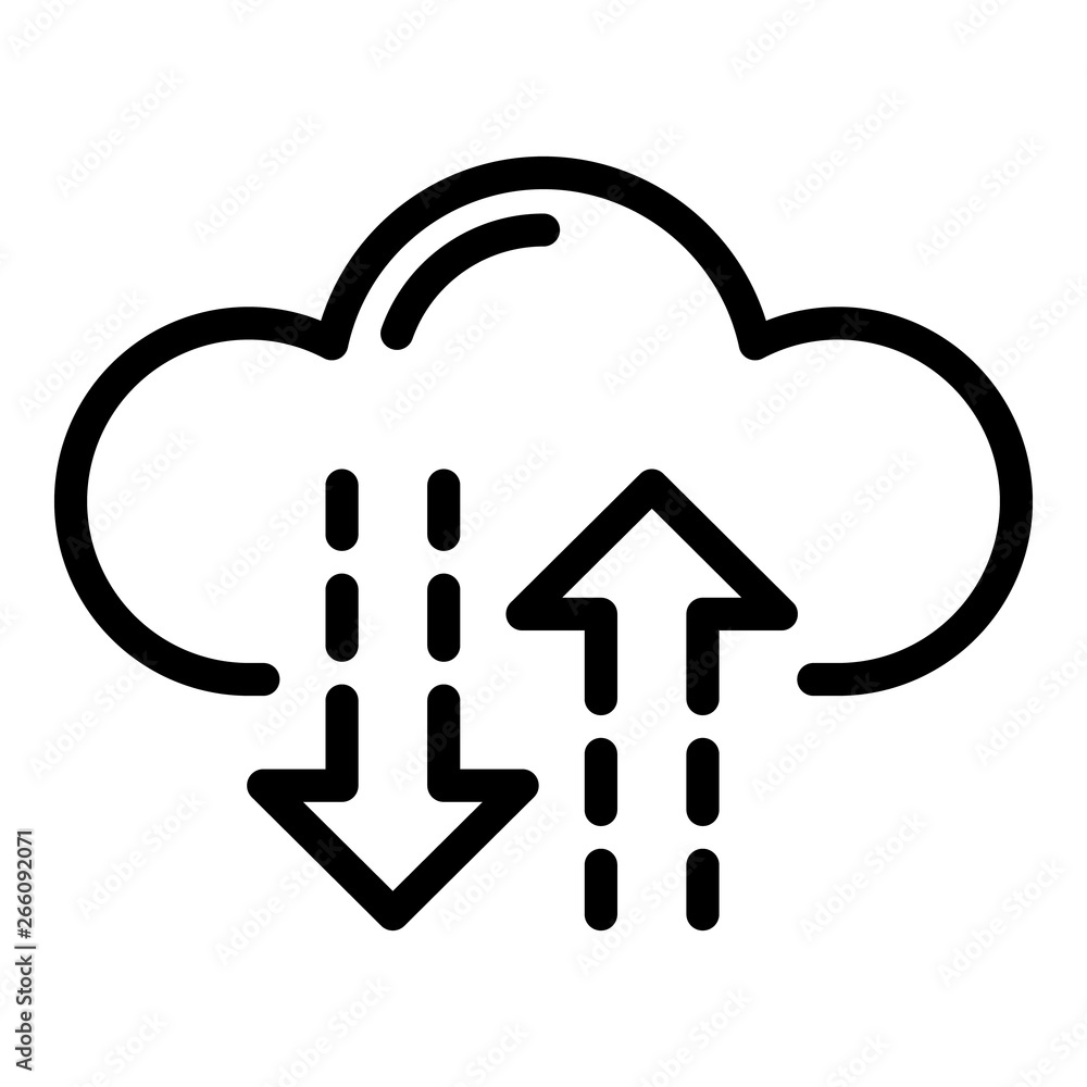 Poster interaction with the cloud icon. outline interaction with the cloud vector icon for web design isola