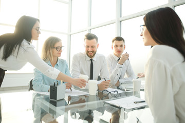 business team at the workplace in the office
