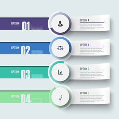 Infographic design vector and marketing icons can be used for workflow layout, diagram, annual report, web design. Business concept with 4 options, steps or processes.