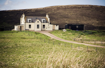 Fototapeta na wymiar Remote Shetland Home