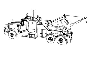 sketch road truck vector