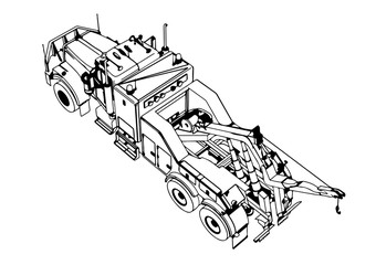 sketch road truck vector