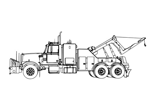 sketch road truck vector