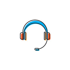 headset vector icon concept, isolated on white background