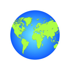 Earth globe vector illustration isolated