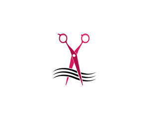 Scissors logo vector icon design 