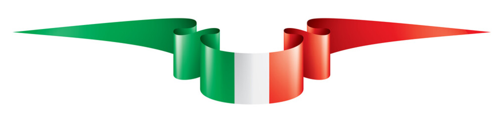 Italy flag, vector illustration on a white background.