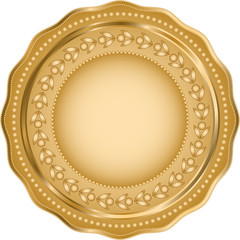 Shiny round template with gold border