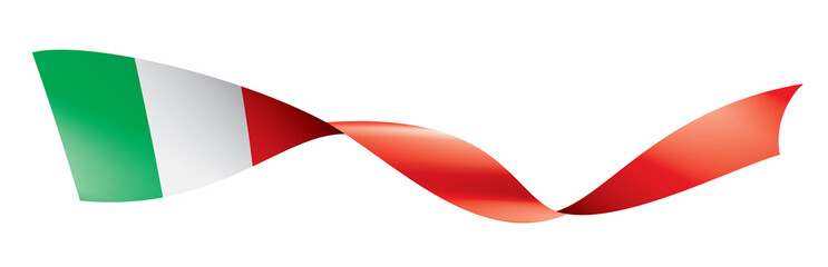 Italy flag, vector illustration on a white background.