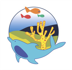 vector illustration of a fish