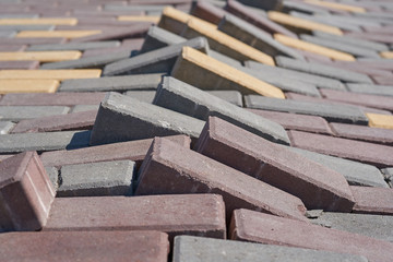 Raised paving slabs.
