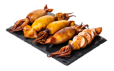 cooked squid close-up