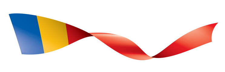 Fototapeta premium Chad flag, vector illustration on a white background.