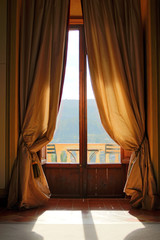 window with curtains - 266098610