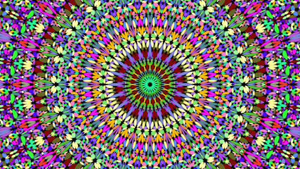 Colorful flower kaleidoscope mandala pattern background design