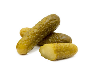  Pickled sour cucumber isolated on white background