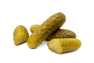  Pickled sour cucumber isolated on white background