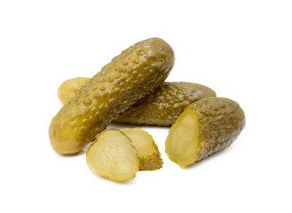  Pickled sour cucumber isolated on white background