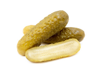  Pickled sour cucumber isolated on white background