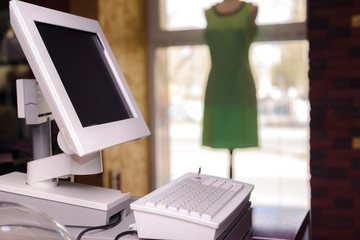 white cash register